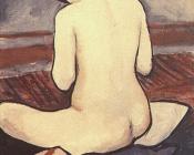 奥古斯特 马克 : Seated female with a pillow